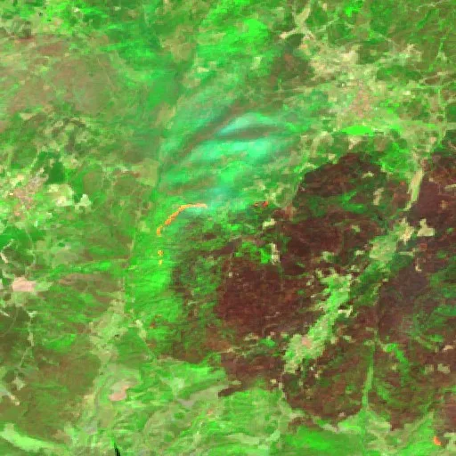 Incendio cerca de Belver — Sentinel-2 SWIR (fuego)