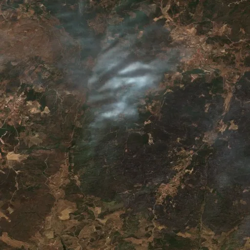 Incendio cerca de Belver — Sentinel-2 true color
