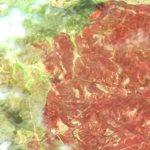 Wildfire near Beni Snous — Sentinel-2 SWIR (fuego)