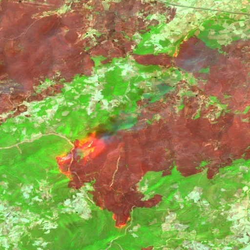 Incendio cerca de Berrahal (28 ago · S) — Sentinel-2 SWIR (fuego)