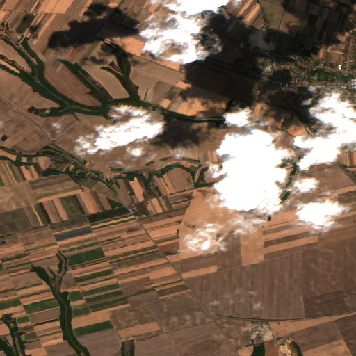 Incendio cerca de Beška — Sentinel-2 true color