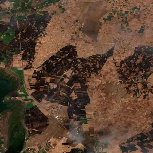 Incendio cerca de Beyşehir — Sentinel-2 true color