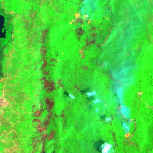 Wildfire near Bobong — Sentinel-2 SWIR (fuego)