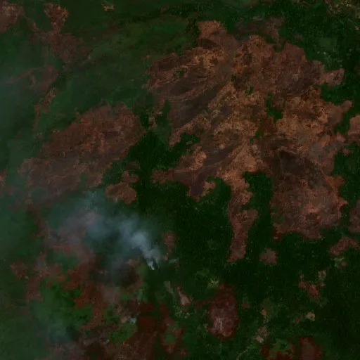 Wildfire near Bogia District (Oct 12) — Sentinel-2 true color