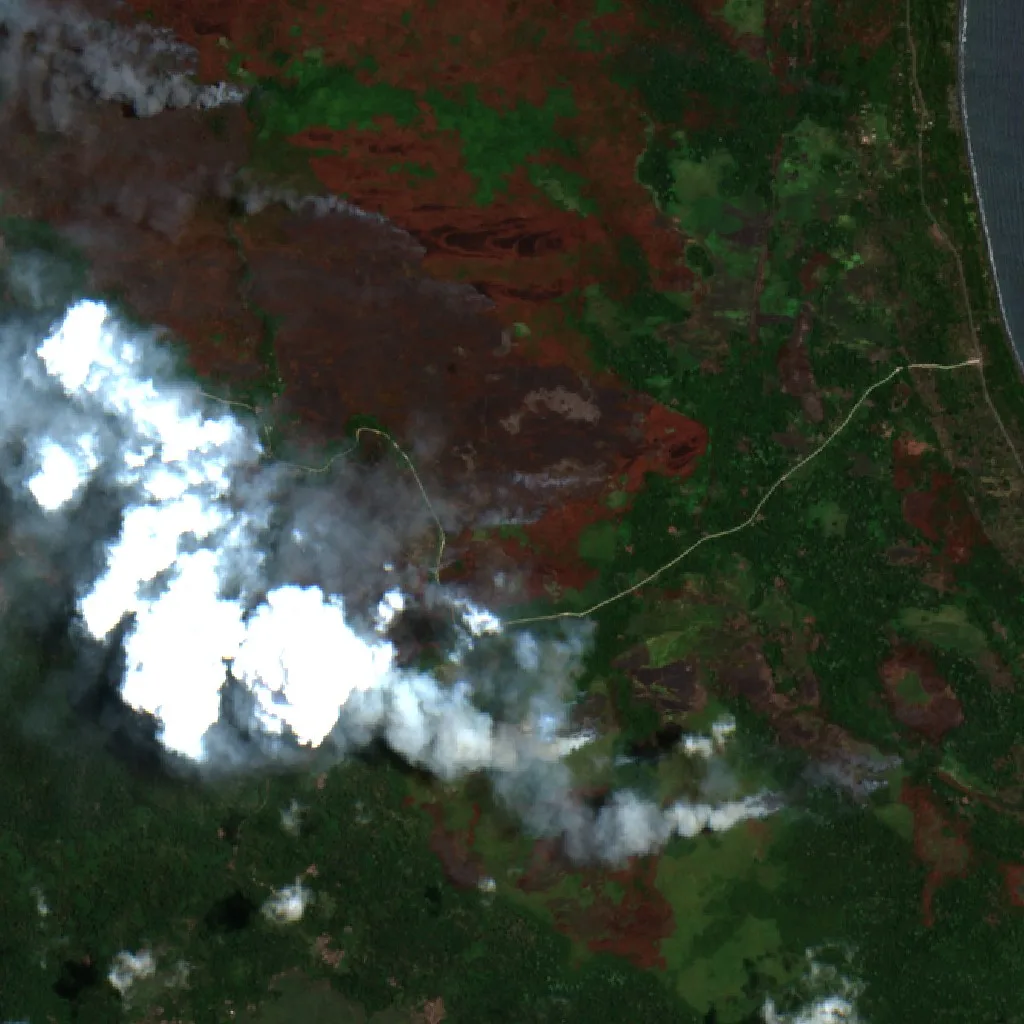 Wildfire near Bogia District (Sep 23) — Sentinel-2 true color