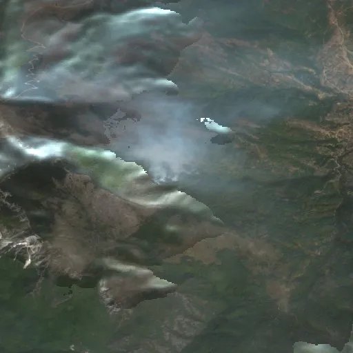 Incendio cerca de Bogomila — Sentinel-2 true color