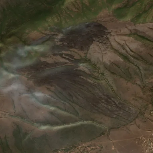 Wildfire near Bojane — Sentinel-2 true color