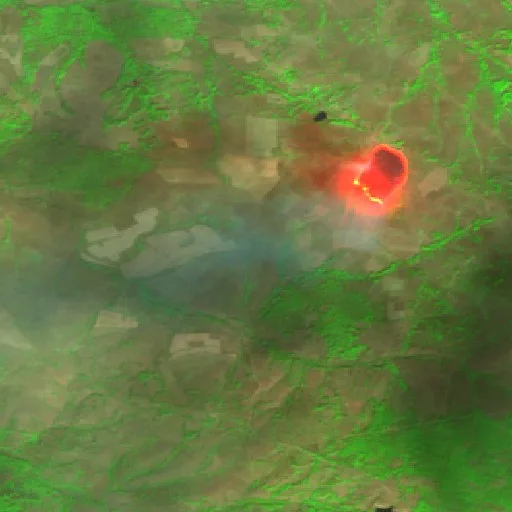Incendio cerca de Bolyarovo — Sentinel-2 SWIR (fuego)