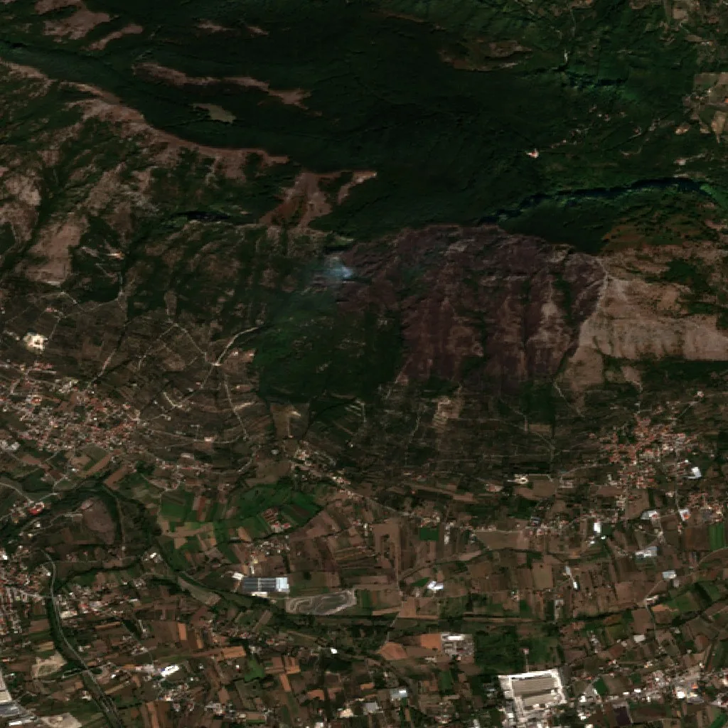 Incendio cerca de Bonea — Sentinel-2 true color