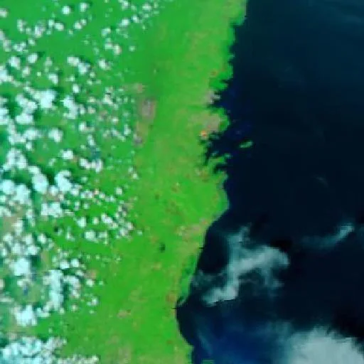 Incendio cerca de Bontang Baru (26 oct) — NASA satellite