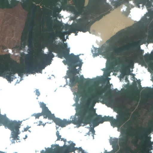 Wildfire near Bontang Baru — Sentinel-2 true color