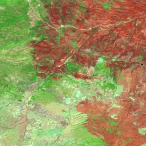 Incendio cerca de Bordj Oukhris (23 jul · SW) — Sentinel-2 SWIR (fuego)