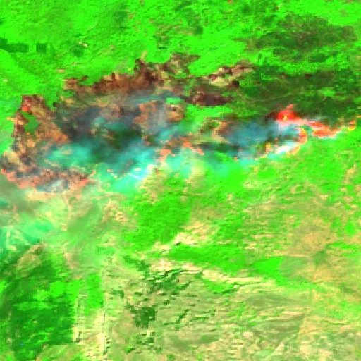 Wildfire near Bosansko Grahovo — Sentinel-2 SWIR (fuego)