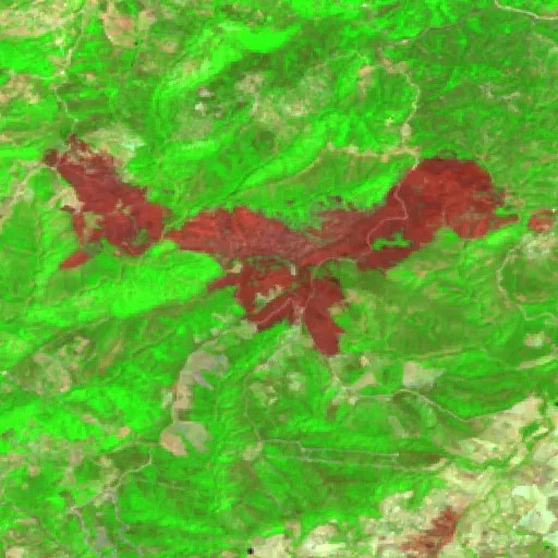 Wildfire near Bouchtata — Sentinel-2 SWIR (fuego)