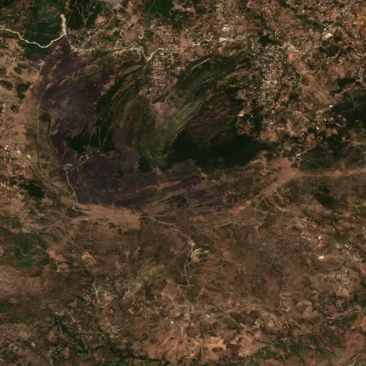 Wildfire near Boussif Ouled Askeur — Sentinel-2 true color