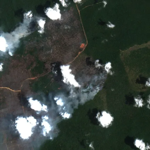 Wildfire near Brasil Novo (Oct 12 · S) — Sentinel-2 true color