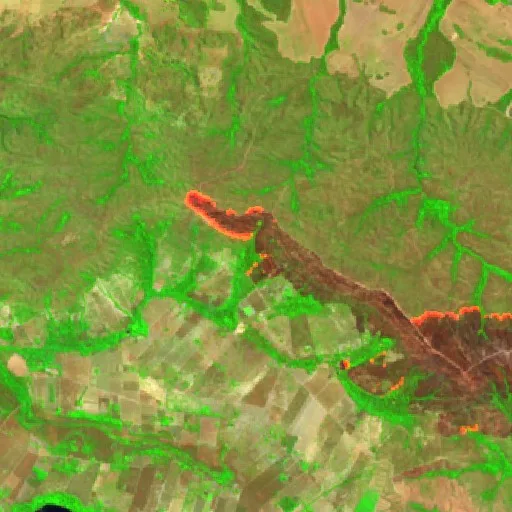 Wildfire near Brazlândia — Sentinel-2 SWIR (fuego)