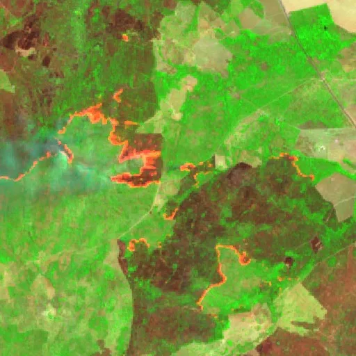Incendio cerca de Brejinho de Nazaré (23 sep) — Sentinel-2 SWIR (fuego)