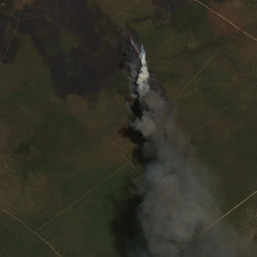 Wildfire near Brejolândia — Sentinel-2 true color