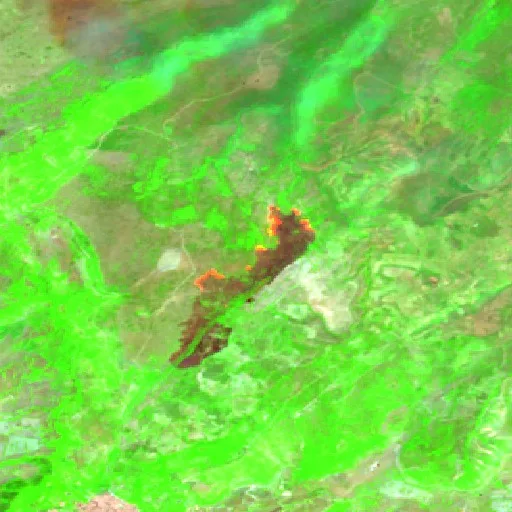 Wildfire near Buccheri — Sentinel-2 SWIR (fuego)