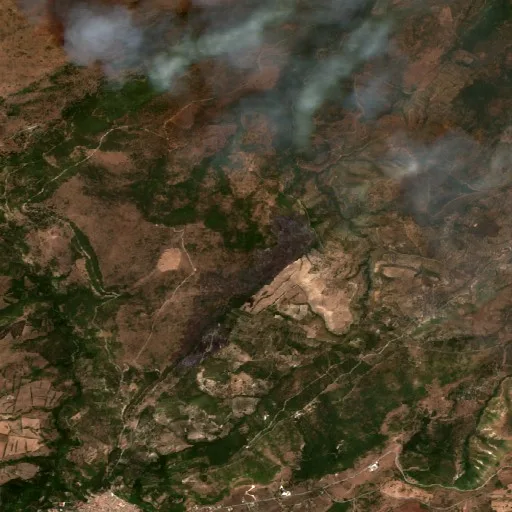 Wildfire near Buccheri — Sentinel-2 true color
