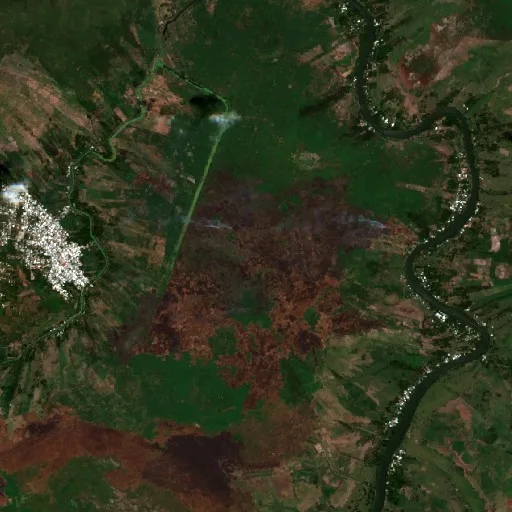 Wildfire near Buena Vista 1ra. Sección (Sep 12) — Sentinel-2 true color