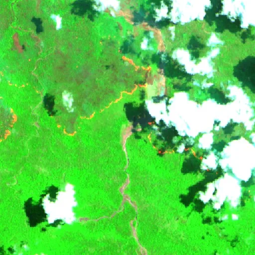 Wildfire near Bula — Sentinel-2 SWIR (fuego)