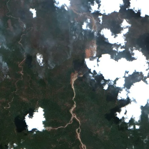 Wildfire near Bula — Sentinel-2 true color