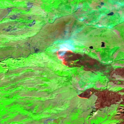 Wildfire near Bulqizë — Sentinel-2 SWIR (fuego)