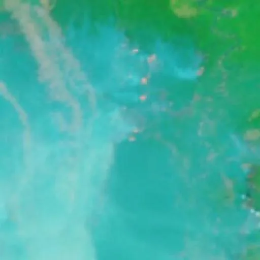 Incendio cerca de Buntok (14 oct · S #2) — NASA satellite