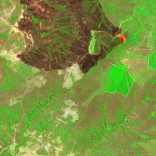Wildfire near Buritis — Sentinel-2 SWIR (fuego)