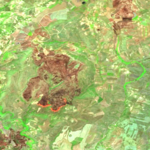Wildfire near Butera (Jul 21) — Sentinel-2 SWIR (fuego)