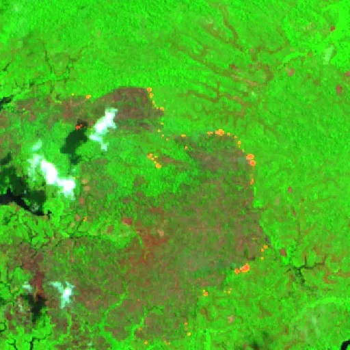 Incendio cerca de Caapiranga (6 sep) — Sentinel-2 SWIR (fuego)