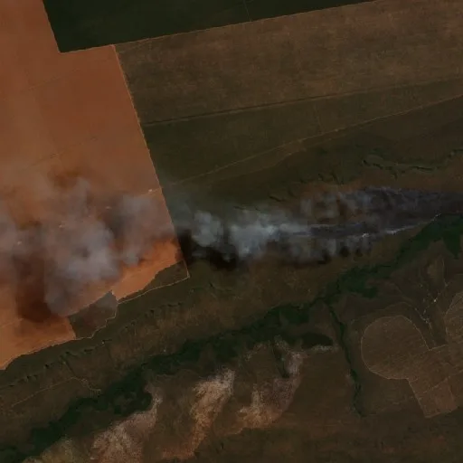 Incendio cerca de Cachoeira (21 ago) — Sentinel-2 true color