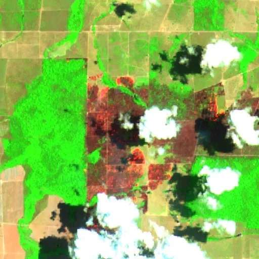 Incendio cerca de Cachoeira da Serra (22 sep) — Sentinel-2 SWIR (fuego)