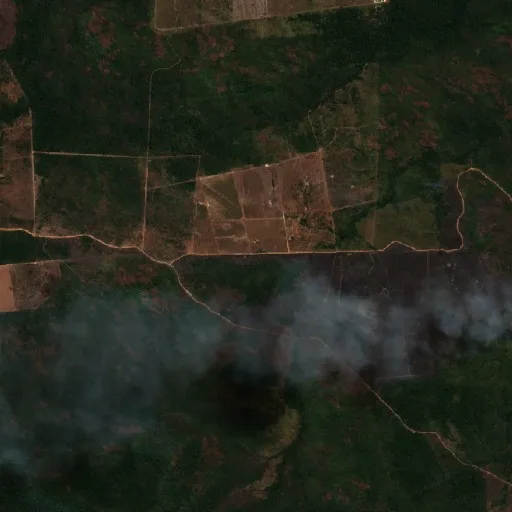 Wildfire near Cachoeira da Serra — Sentinel-2 true color