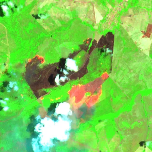 Wildfire near Cachoeirinha — Sentinel-2 SWIR (fuego)
