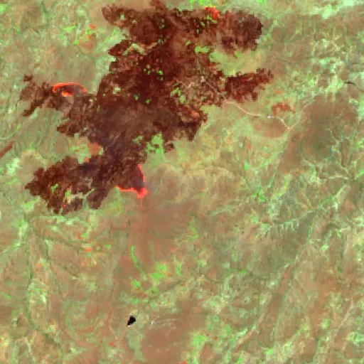 Incendio cerca de Cahuanuyo — Sentinel-2 SWIR (fuego)