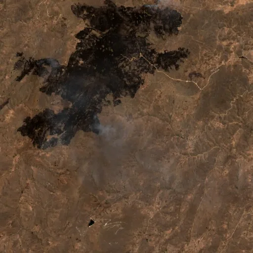 Incendio cerca de Cahuanuyo — Sentinel-2 true color