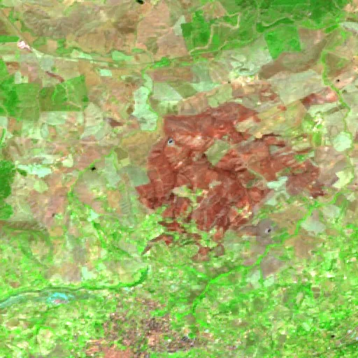 Wildfire near Caltanissetta — Sentinel-2 SWIR (fuego)