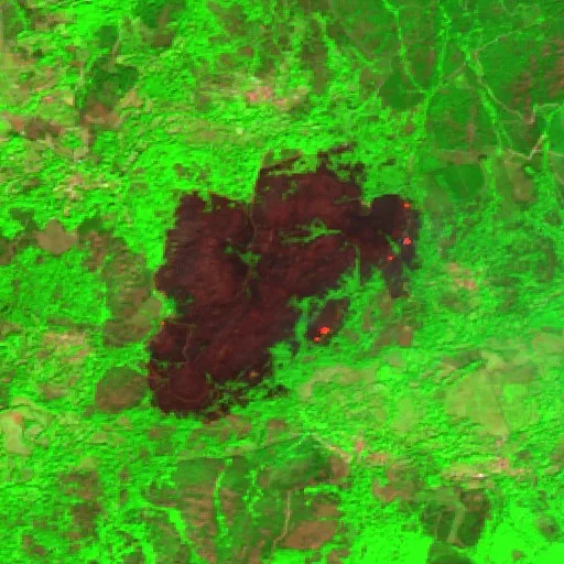 Wildfire near Calvos de Randín — Sentinel-2 SWIR (fuego)