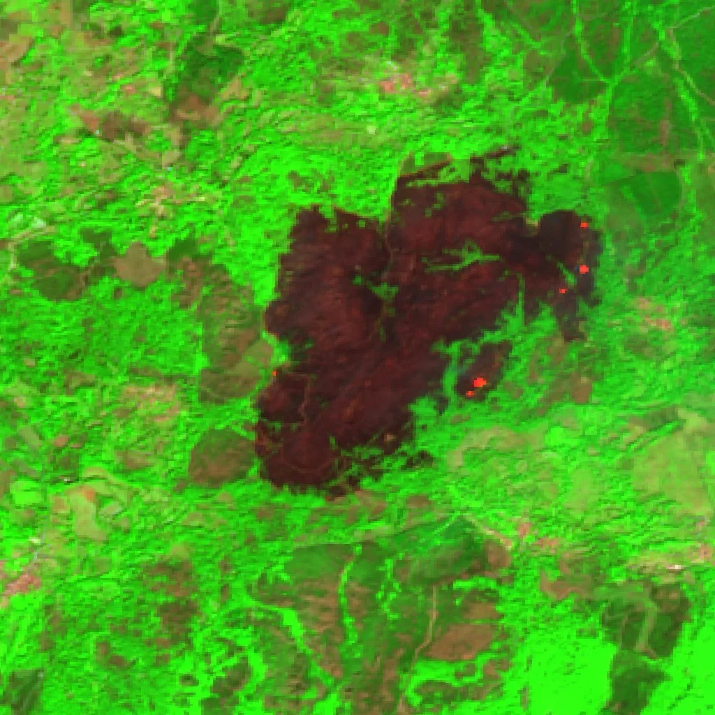 Incendio cerca de Calvos — Sentinel-2 SWIR (fuego)