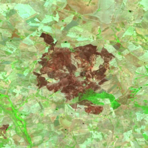 Incendio cerca de Cammarata (Jul 14 #2) — Sentinel-2 SWIR (fuego)
