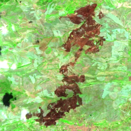 Wildfire near Cammarata — Sentinel-2 SWIR (fuego)