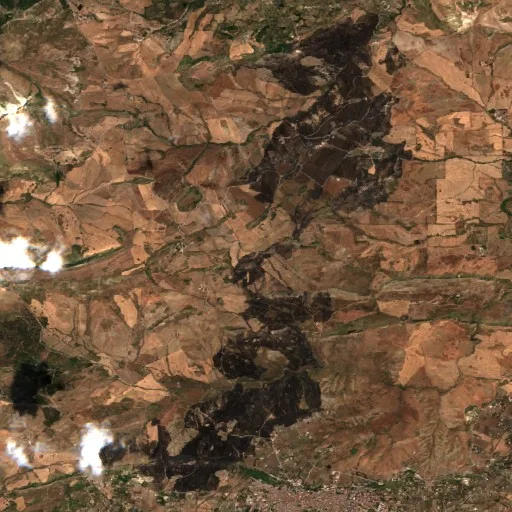 Wildfire near Cammarata — Sentinel-2 true color
