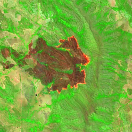 Incendio cerca de Campinaçu — Sentinel-2 SWIR (fuego)