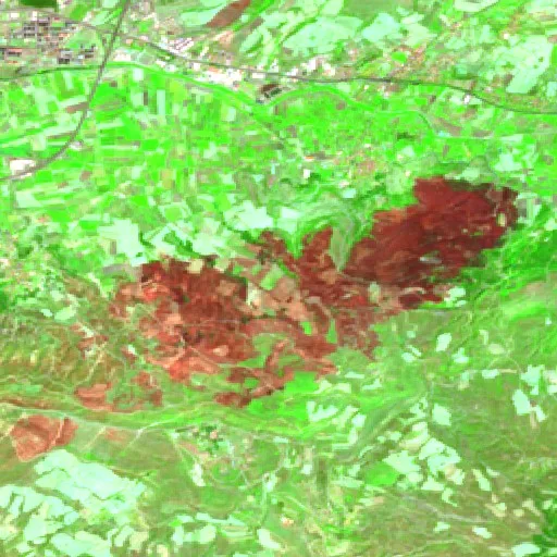 Wildfire near Çanakkale Merkez — Sentinel-2 SWIR (fuego)