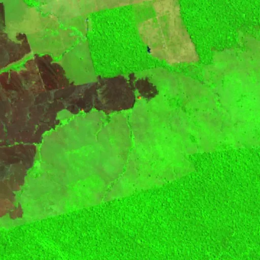 Wildfire near Candoca Velha — Sentinel-2 SWIR (fuego)