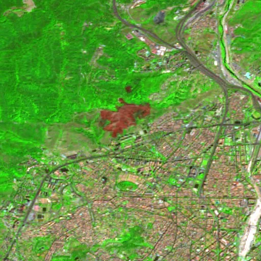Incendio cerca de Canyelles — Sentinel-2 SWIR (fuego)