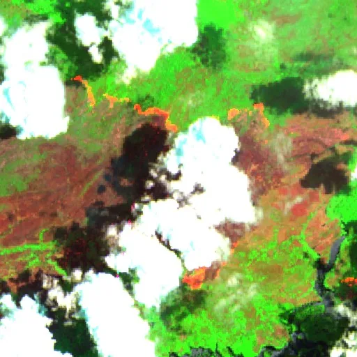 Wildfire near Careiro (Sep 24) — Sentinel-2 SWIR (fuego)